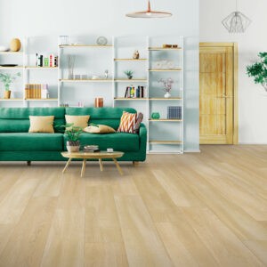 Green sofa on laminate floor | Xtreme Carpet Care